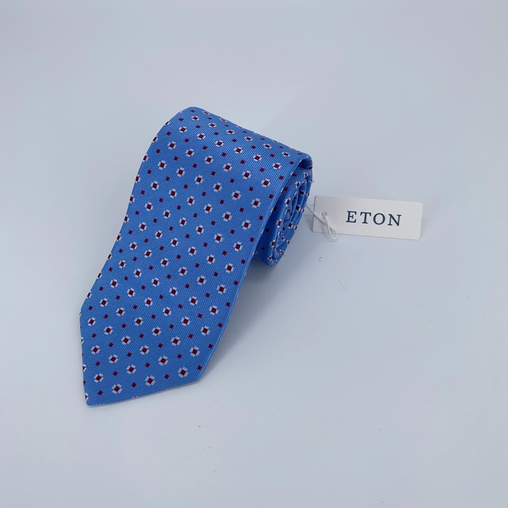 Eton Tie Mens One Size Multi Patterned Silk Classic Fit Necktie England Made NWT